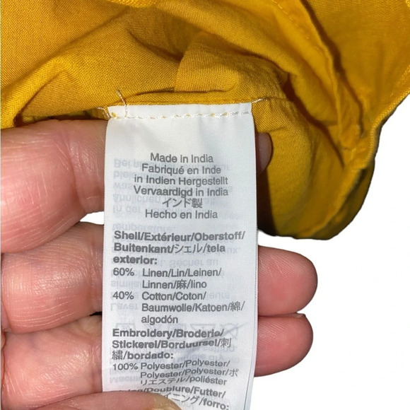 $10 j  Crew Linen Floral MustardEmbroidered tank top - Picture 2 of 4